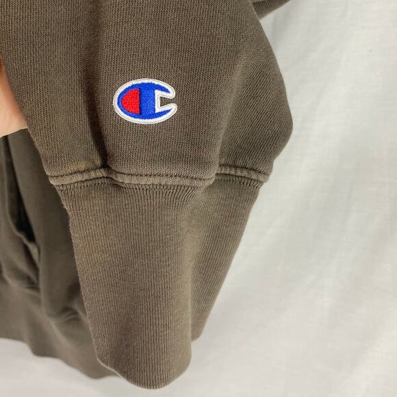 Champion HEAVYWEIGHT Olive Green Hoodie Sweatshirt mens sz M - Picture 3 of 7